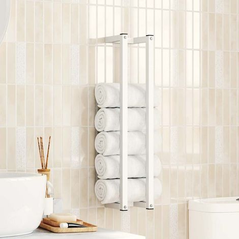 vidaXL Toallero de acero blanco 12,5x12,5x60 cm (1/5)