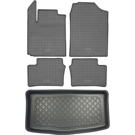 Kia Picanto III JA Hatchback (5 portes) à partir d'avril 2017 - Jeu de tapis de sol en caoutchouc + tapis de coffre (1/5)