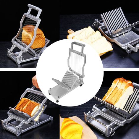 Cortador de queso manual con cable y cortador de pan y mantequilla – cuchilla de acero inoxidable de 10 mm/20 mm [Cortador] Modelo: Aleación de aluminio + acero inoxidable, 32 x 17 x 14 cm (1/5)