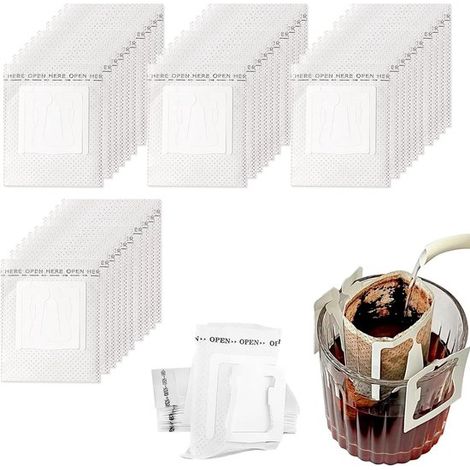 Drip Coffee Kaffeebeutel, 200 Stück, mit Tragegriff, Kaffeefilterpapier für die meisten Tassen, ideal für Camping, Reisen, Zuhause und Büro. (1/5)