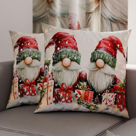 Paire de Housses de Coussin en Microfibre 80x80 cm, Coussins Décoratifs de Noël pour Chambre, Canapé, Salon, Lot de 2 Housses de Coussin, Taie d'oreiller de Noël 11 (1/3)