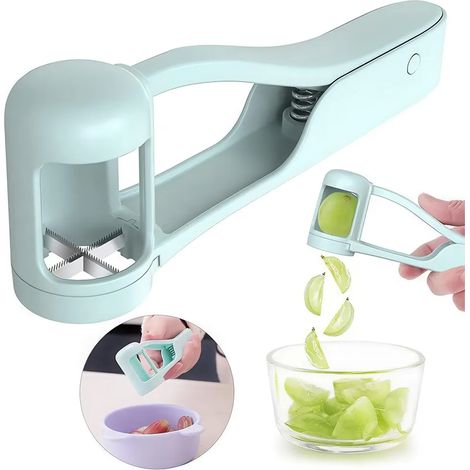 2 Cortadores de Uvas – Utensilios de Cocina para Frutas y Verduras – Cortadores de Cuartos para Uvas, Ensaladas y Decoración de Pasteles (1/5)