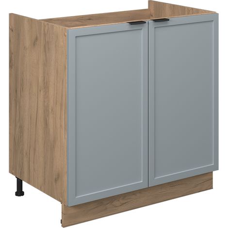Mobile lavello cucina Fame-Line, Blu-grigio chiaro, 80 cm senza piano di lavoro, Vicco