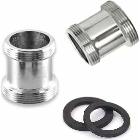 Set di 2 adattatori per rubinetto in ottone, 22 mm NPT maschio-maschio, connettore aeratore per rubinetto del lavello, depuratore d'acqua, aeratore (M18 - M22) - Crezuo
