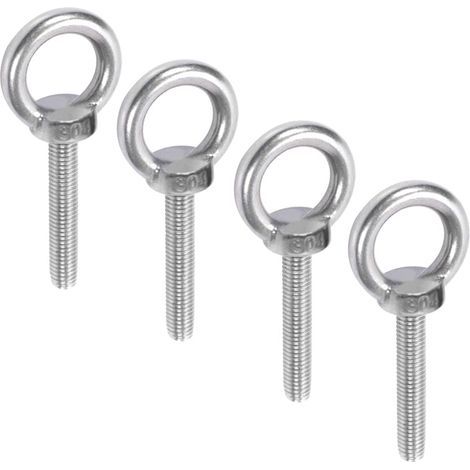 Anneau de Levage M10 - 4 Pièces Boulons à Oeil en Acier Inoxydable 304 - Vis de Levage à Filetage Mâle (1/5)