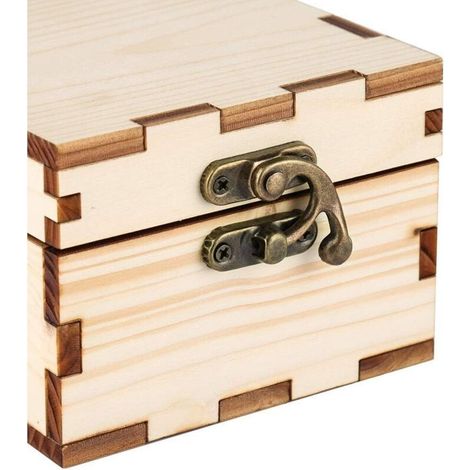 20 Stück Metall-Hornverschlüsse, bronzefarbene Hakenriegel, geeignet für Retro-Holzkisten und Schmuckkästchen - inklusive Befestigungsschrauben (klein) (1/5)