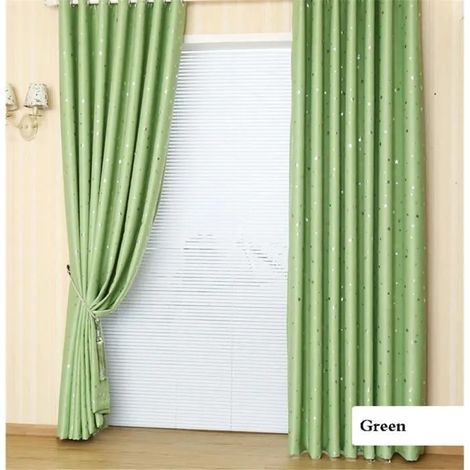 rideaux occultants étoiles de dessin animé décoration enfant chambre (100 250cm - vert tendre) (1/4)