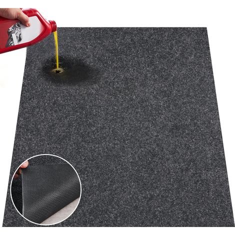 Tapis de Sol de Garage 914,4x1524x2,4 mm Tapis Protection Antidérapant Dessous de Voitures Imperméable à Eau/Boue/Huile Taille Compacte avec Forte Adhérence pour Garages, Serres, Entrées Maison (1/5)