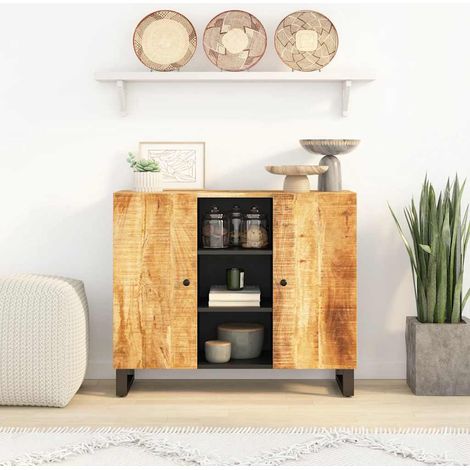 Sideboard mit 2 Türen 90x33x75 cm Massivholz Mango (1/5)