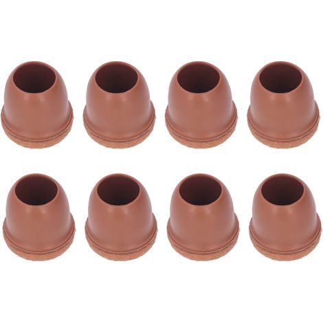 8-teiliges Stuhlbein-Schutzset aus TPE für Tisch und Hocker, braun, Größe M (1/5)