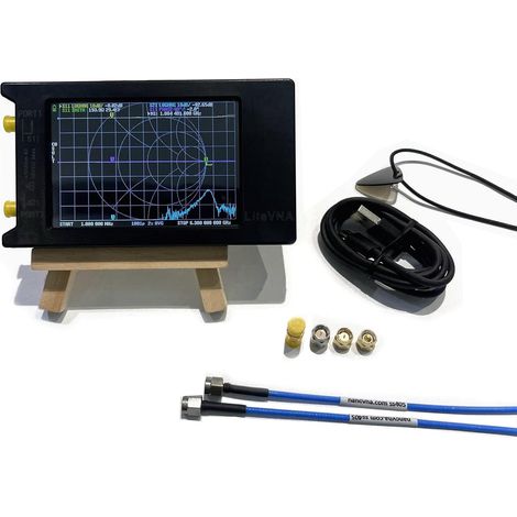 LiteVNA-64 LiteVNA 50 kHz – 6,3 GHz – Analizador de redes vectoriales con pantalla táctil de 4 pulgadas – Analizador de antenas HF/UHF – Actualizado
