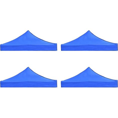 4X Remplacement de la Couverture Supérieure de la Canopée 2X2M Remplacement de Pavillon de Patio Pliable Résistant à la Pluie en Tissu de à Quatre Coins Bleu (1/3)
