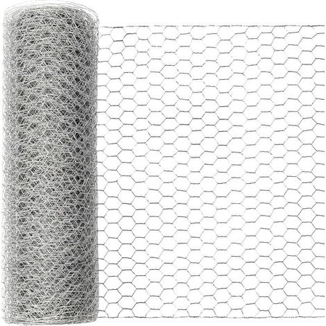 Clôture grillage hexagonale galvanisée pour poulailler, lapin et chien, maille de protection pour enclos de jardin, Composition : 0.415, Couleur : argent (1/5)