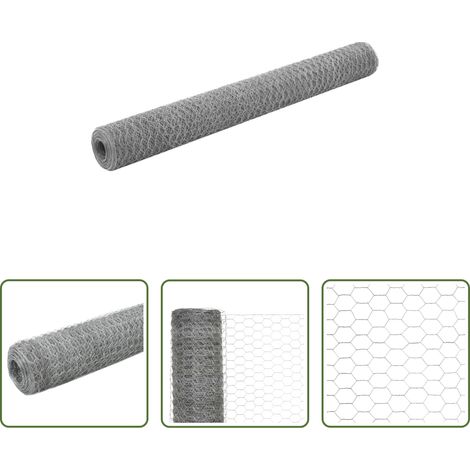 Clôture - Grillage pour volière Acier galvanisé 25x1,2 m Argenté (1/5)