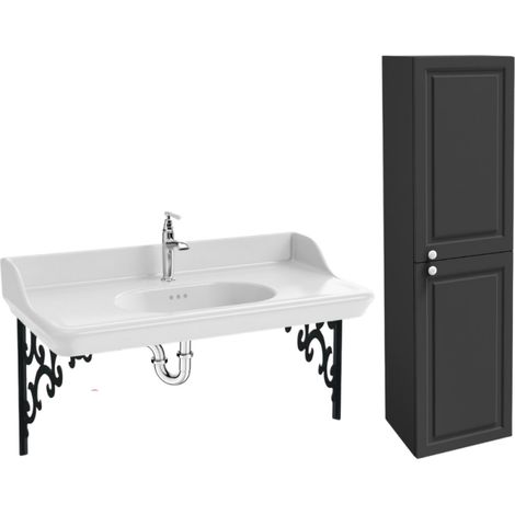 Pack plan vasque suspendu JACOB DELAFON Cléo 1889 + colonne droite + robinet chromé + siphon chromé