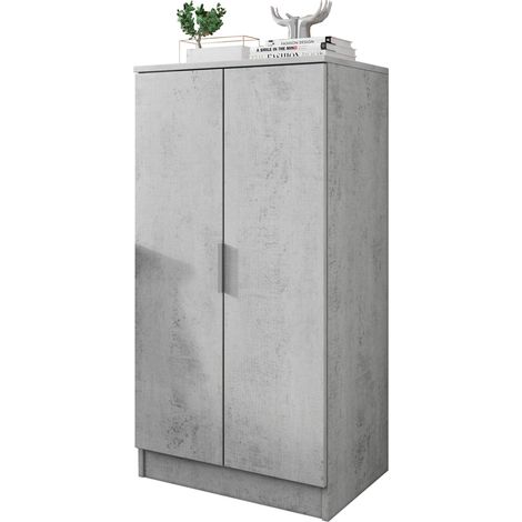 Scarpiera Vidracco, Mobile Portascarpe 6 Ripiani, 7 Vani, 2 Ante, 55x40x108h cm Bianco