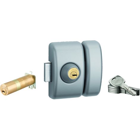 THIRARD - Verrou universel Transit 2 ajustable, double cylindre, argent, 5 clés - THIRARD