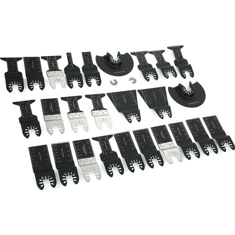 28 pièces d'accessoires pour scie oscillante, pièces de travail du bois, acier à haute teneur en carbone, multifonctionnel (1/5)