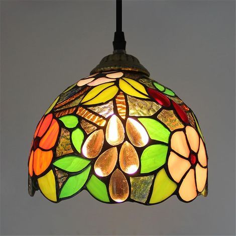 Lampependue Contemporaine En Verre Coloré À Led, Style Rétro Américain, Pour Salon, Restaurant, Chambre, Hôtel, Couloir, Café, Bar (Style 11, Diamètre 20 Cm)/Style 18 D20Cm/A (1/2)