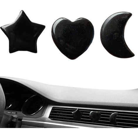 Lote de 3 clips decorativos para rejilla de ventilación de coche – Decoración de salida de aire del vehículo en forma de luna, estrella y corazón (1/5)