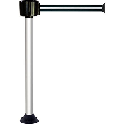 Poteau alu anodisé à sangle grande longueur noir/argent 12m x 50mm sur socle fixe - 2810296