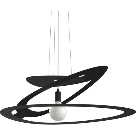 LUMICOM  DILATE Sospensione, 1X E27, max 42W, metallo, nero opaco, D.80cm