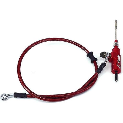 Système de maître-cylindre d'embrayage hydraulique universel M10 pour moto avec flexible de frein de 1200 mm et tuyau d'huile pour pit bike/dirt bike - kit rouge (1/5)