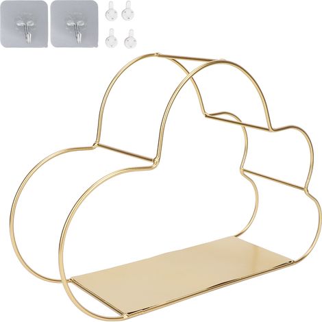 Étagère Murale Nuage en Métal pour Salle de Bains, Support de Rangement Décoratif (1/5)