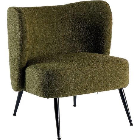 Fauteuil crapaud tissu vert Casita RIPPLE 70cm