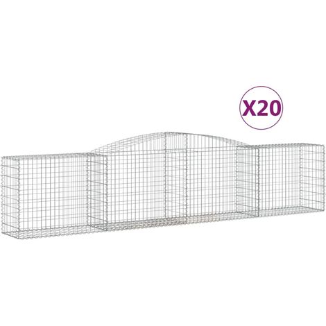 Maison Exclusive - Gabionen mit Hochbogen 20 Stk. 400x50x80/100cm