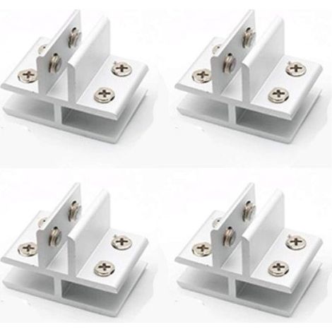 Juego de 4 abrazaderas de vidrio en forma de T para paneles laterales de 3 pulgadas, duchas, mesas, paneles de sujeción de 10-12 mm. (1/5)