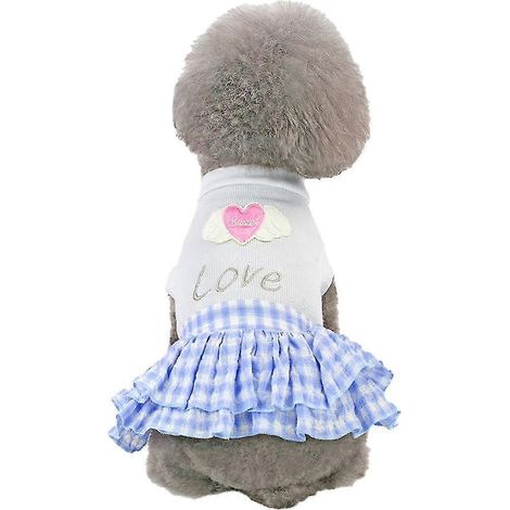 Vestido escalonado a cuadros estilo princesa para perros pequeños, gatos y cachorros. (1/5)