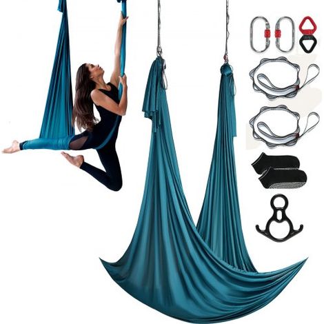 Hamac de Yoga Aérien 10 x 2 8 m Kit Balançoire de Yoga Inversion (1/5)