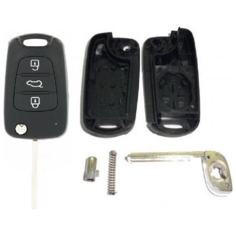 KIA307 - Coque de cle compatible avec Kia 3 boutons lame retractable (1/2)
