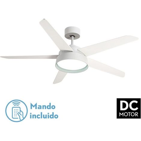 Ventilatore da soffitto Lebeche DC 25W Bianco 5 Pale Faggio Bianco (1/4)