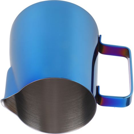 Pichet à café artistique pour latte, tasse à mousser le lait, accessoires de préparation du café (sans balance), 350 ml, bleu (1/5)