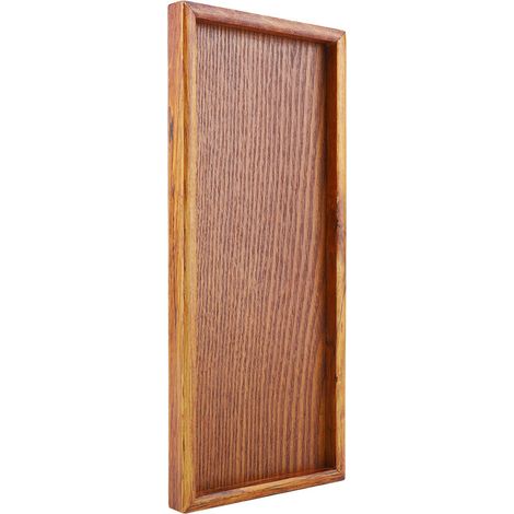 Plateau rectangulaire en bois pour thé, service de table, assiette à en-cas, plat de rangement pour aliments, idéal pour l'hôtel et la maison (35 x 15 cm) (1/5)