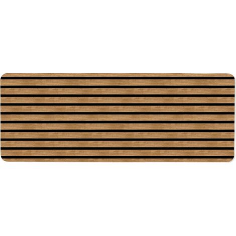 Tapis Mousse Effet Bois "Lattae" 45x120cm Naturel (1/2)