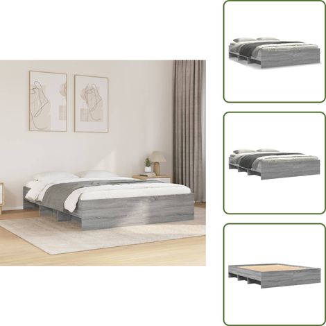 Cadre de lit sans matelas sonoma gris 150x200 cm - Cadre De Lit - Cadres De Lit - Meuble De Chambre À Coucher - Lit (1/5)