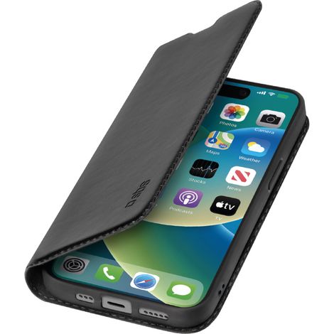 SBS iPhone 15 Book Wallet Lite - Schwarz - PU + TPU (1/4)