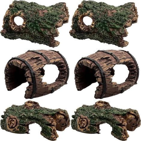 6-Piece Resin Aquarium Decoration Cave Hiding Place Shrimp Landscaping Ornament for Fish Pools (1/5)