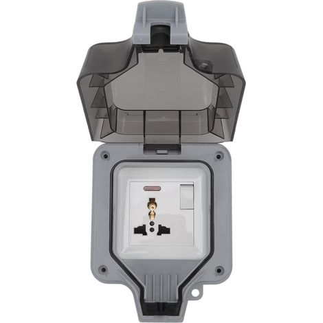 Boîtier de prise extérieure étanche IP66 16A, résistant aux intempéries, pour balcon, jardin, pelouse, norme UE 250V, 1 poste, plusieurs prises à 3 broches (1/5)