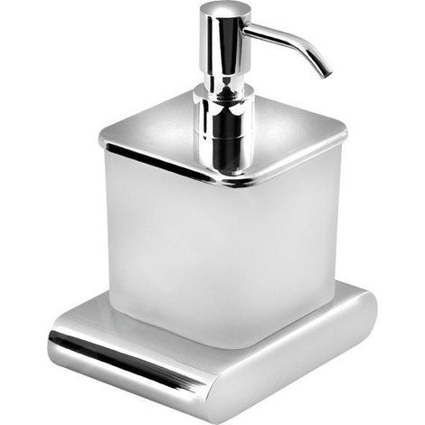Sapho Flori - Distributeur de savon avec support, verre dépoli/chrome RF019 (1/3)