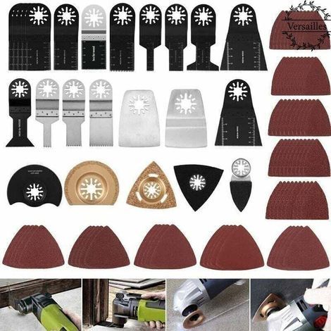 Outil Multifonction Lames 100Pcs Versailles de Scie Universelle, Coffret des Accessoires d'Outil Multifonction Oscillant de Libération Rapide Lame de scie oscillantes pour Dremel,Maki (1/4)