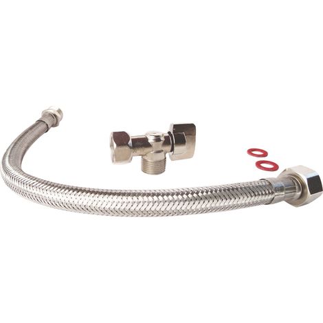Kit de raccordement WC avec un robinet de WC, un flexible, 2 joints (1/3)