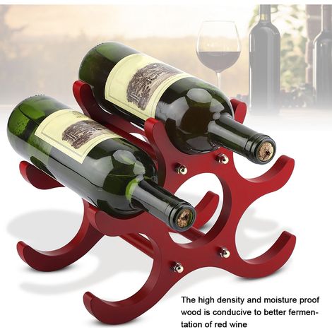 Étagère à vin rouge en bois pour 6 bouteilles, support de rangement (1/5)