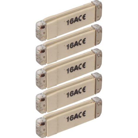 WEBMATEL Fusible de Cerámica Plano 16A 250V  Fusible de Cuchilla Eléctrico  Fusible Metropol  Pack de 5 Unidades