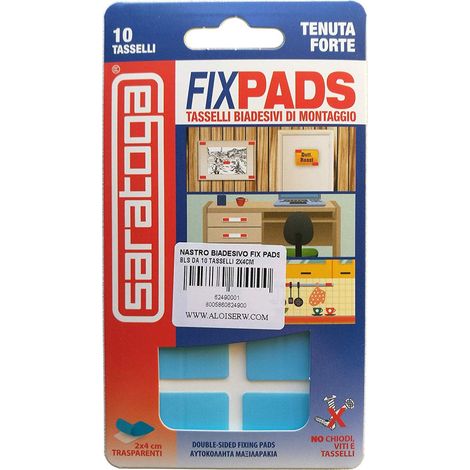 Fixpads 10 Tasselli Biadesivi Trasparenti Montaggio 2 X4 Cm Saratoga Forte Tenuta (1/2)
