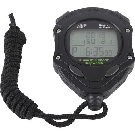 Chronomètre numérique avec grand écran, veilleuse et alarme, chronomètre électronique multifonction pour le sport (natation, course à pied, etc.), idéal pour les entraîneurs. (1/5)