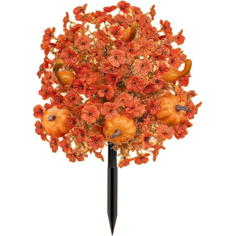 Bouquet Soie Citrouille Eucalyptus pour violet pour déco Halloween  Bouquet d\'Eucalyptus et Citrouilles en Soie, 56cm, Résistant UV pour Décoration et Halloween d\'Extérieur (1/5)